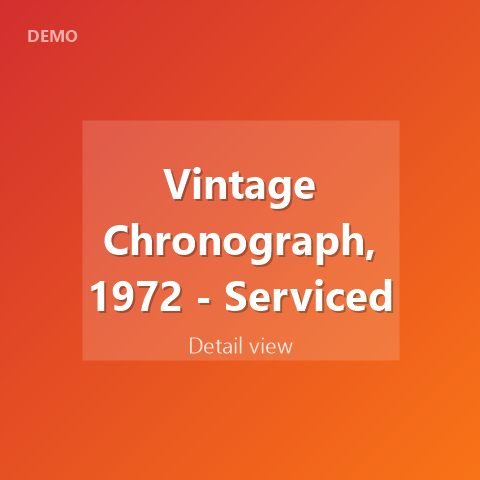 Vintage Chronograph, 1972 - Serviced